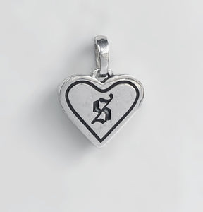 Old English Initial Heart Pendant