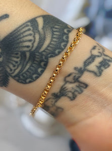 14k Gold Round Belcher Chain Bracelet
