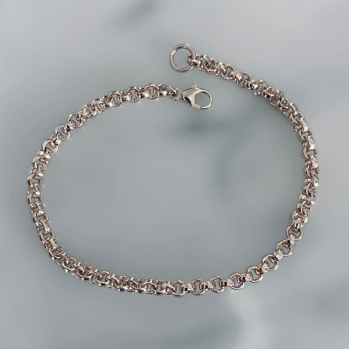Sterling Silver Round Belcher Chain Bracelet