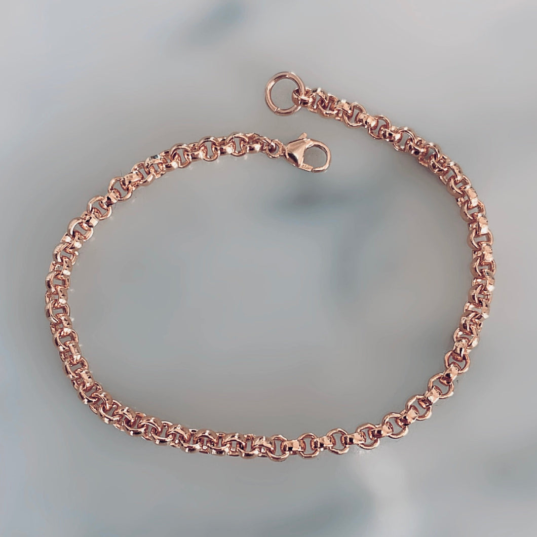 14k Rose Gold Rolo Chain Bracelet