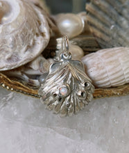 Load image into Gallery viewer, opal clam shell charm necklace under the sea jewelry collection