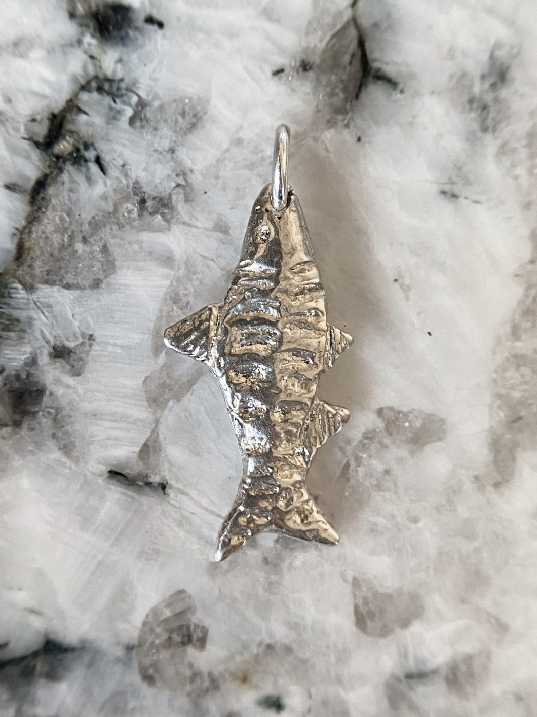 sterling silver fish charm pendant