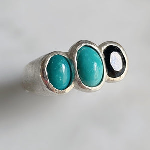Turquoise & Black Onyx Ring