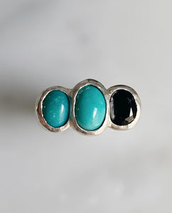 Turquoise & Black Onyx Ring