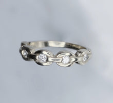 Load image into Gallery viewer, 14k White Gold Diamond Chain Ring