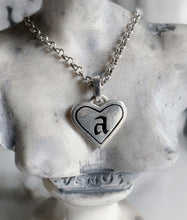 Load image into Gallery viewer, Old English Initial Heart Necklace