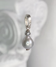 Load image into Gallery viewer, Grey Pear Pearl Charm