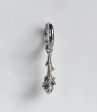 Load image into Gallery viewer, Single stem thorn rose bud charm earrings