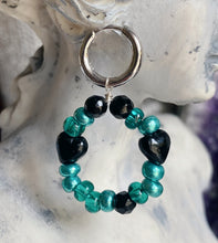 Load image into Gallery viewer, Black Agate Beaded Hoops