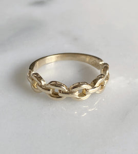 14k Gold Chain Ring