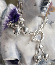 Load image into Gallery viewer, cherry skull earring and necklace