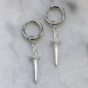 Sterling Silver Baby Dagger Earrings