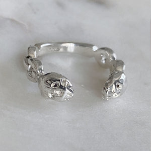 Double Skull Chain Ring