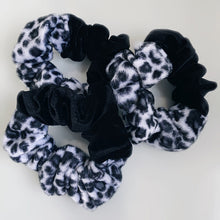 Load image into Gallery viewer, Half &amp; Half White Leopard Scrunchie