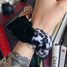 Load image into Gallery viewer, Half &amp; Half White Leopard Scrunchie