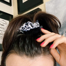 Load image into Gallery viewer, Half &amp; Half White Leopard Scrunchie