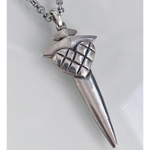 Quilted Heart Dagger Necklace