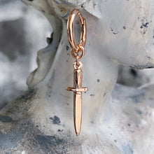 Load image into Gallery viewer, 14k Rose Gold Baby Dagger Earrings